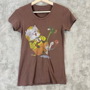 Mighty Fine Richard Scarry T Shirt Huckle Cat & Lowly Worm Brown M Medium Women